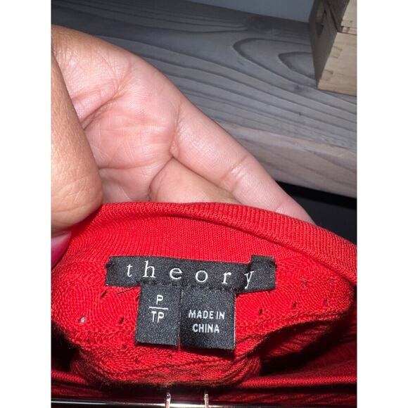 Theory Vermillion Textured Knit Skirt in Petite - Picture 3 of 5